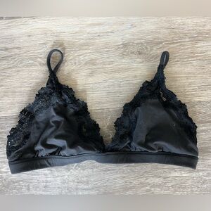 SKIMS Black Lace-Trim Bralette Size Large